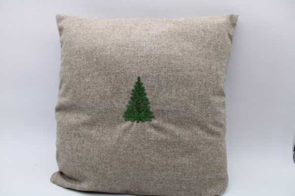 Housse de coussin brodée Sapin