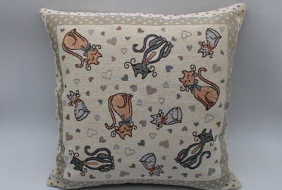 Housse de coussin jacquard 45cm x 45cm Chats