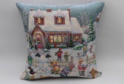 Coussin jacquard Boules de neige 45cm x 45cm