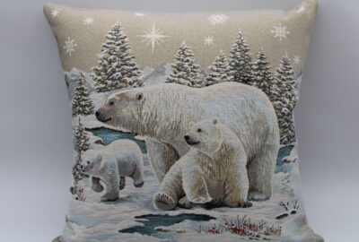 Coussin jacquard Ours polaire 45cm x 45cm