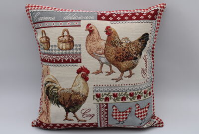 Coussin jacquard La basse-cour 45cm x 45cm