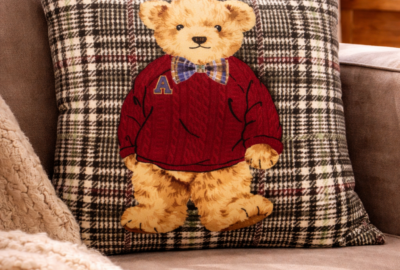 Coussin complet Ours Brun 45cm x 45cm