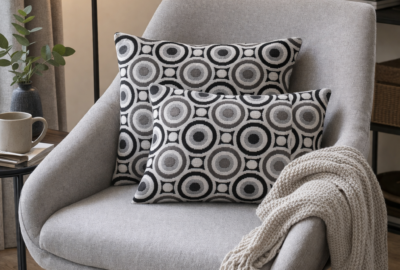 Coussin jacquard Londres