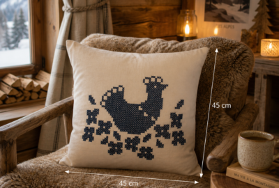 Housse de coussin Picoti brodée