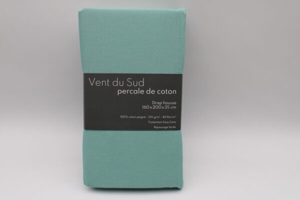 Drap housse percale 160cm x 200cm Opale