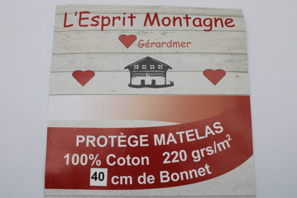 Protège matelas  molleton de coton Esprit Montagne Hauteur de bonnets 40cm