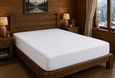 Drap housse coton 57 fils coloris blanc