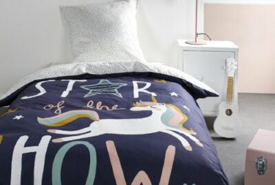 Housse de couette 140cm x 200cm + 1 taie Licorne