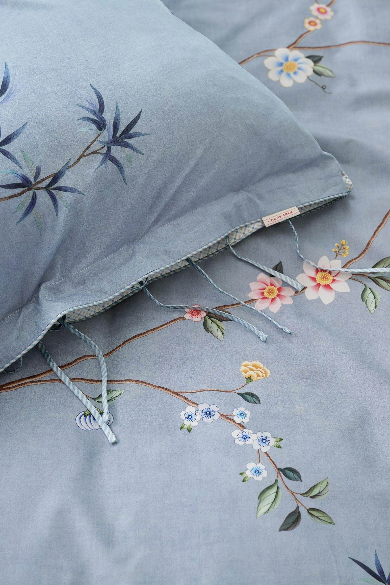 La corde à Linge - L'esprit montagne - voilages rideaux bain linge de maison Vosges Gérardmer Linge de lit Pip Studio : Bamboo blossom bleu clair percale de coton – Image 6