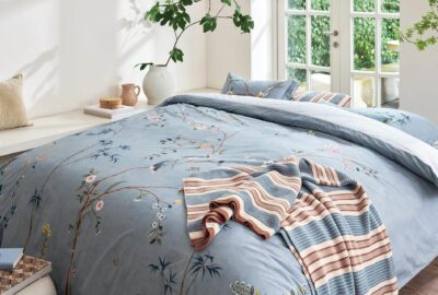 Linge de lit Pip Studio : Bamboo blossom bleu clair percale de coton