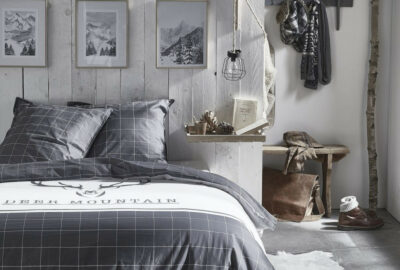 Housse de couette 240x220 + 2 taies Cerf gris