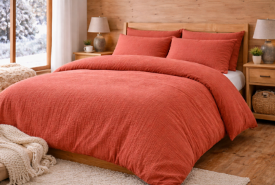 Housse de couette -  gaze de coton double - Brique