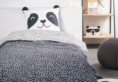 Housse de couette 140cm x 200cm + 1 taie Panda