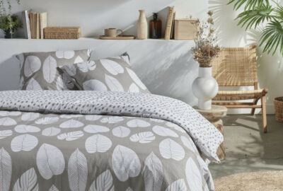 Housse de couette 240x220 + 2 taies Feuillage