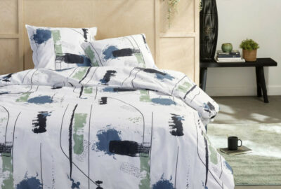 Parure de lit 240cm x 220cm + 2 taies 65cm x 65cm 100% coton Suède