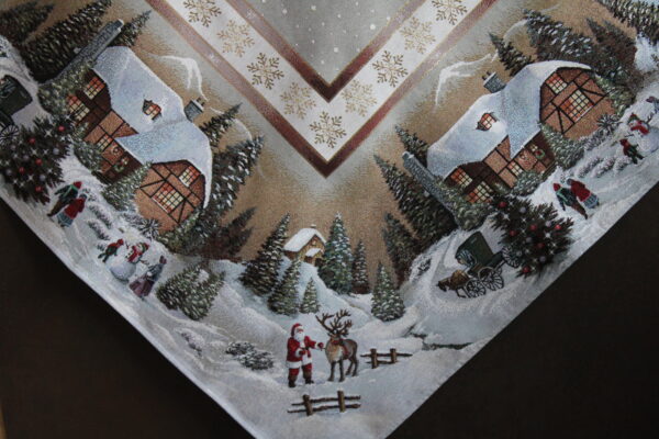 Nappe 100cm x 100cm Village d'hiver – Image 2