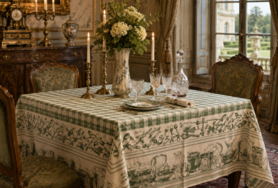 La corde à Linge - L'esprit montagne - voilages rideaux bain linge de maison Vosges Gérardmer Nappe Chenonceau vert