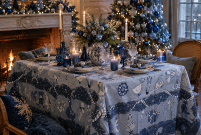 Nappe Christmas bleu Guy Untereiner
