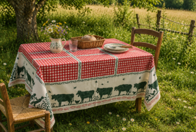 Nappe Alsace Pâturages rouge et vert