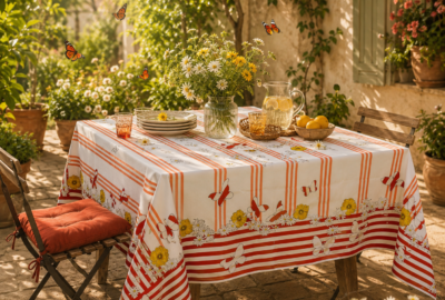 Nappe 150cm x 150cm Saint Tropez rouge