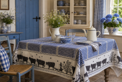 Nappe Alsace Pâturages bleu et granit