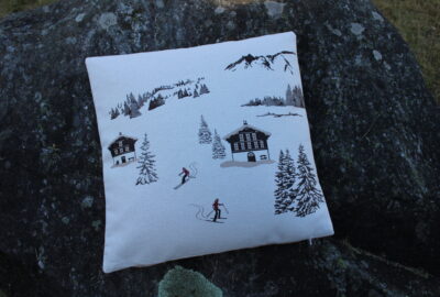 Coussin tissu jacquard chalet
