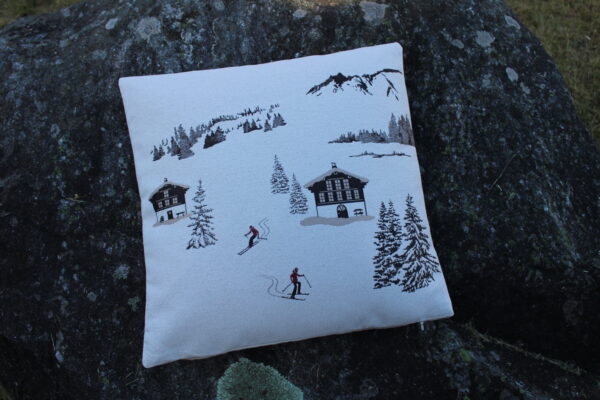 Coussin tissu jacquard chalet