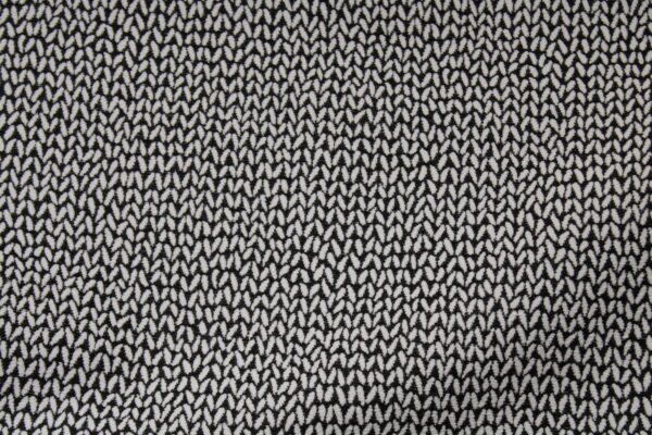 Tissu jacquard Froca façon tricot Noir et blanc