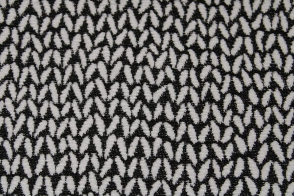 Tissu jacquard Froca façon tricot Noir et blanc – Image 2