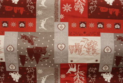 Tissu jacquard Nopial rouge largeur 280cm ameublement