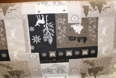 Tissu jacquard Nopial taupe et noir largeur 280cm ameublement