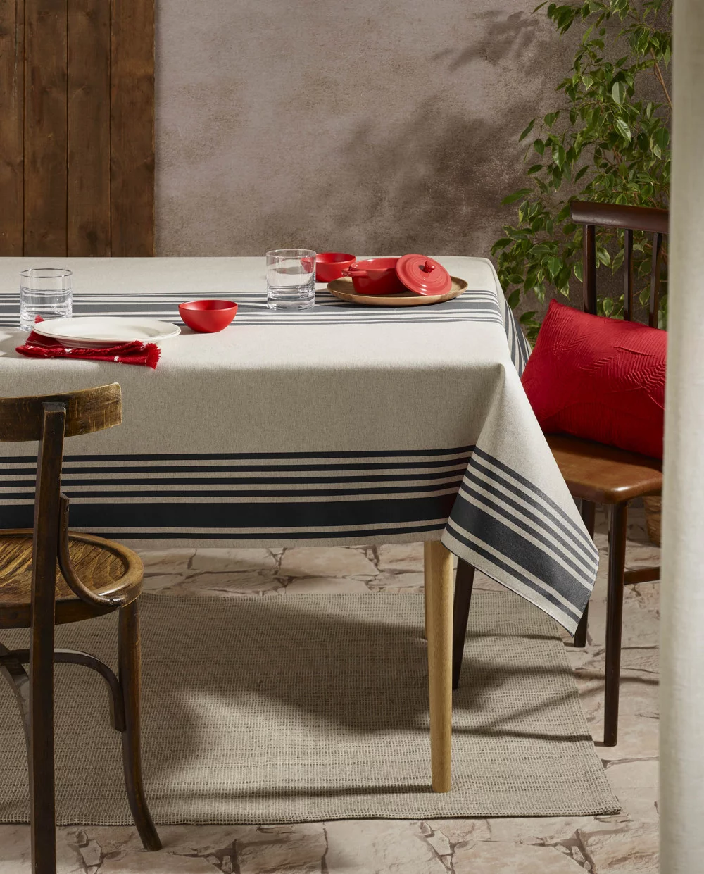 La corde à Linge - L'esprit montagne - voilages rideaux bain linge de maison Vosges Gérardmer Tissu enduit Bayonne en 150cm de large