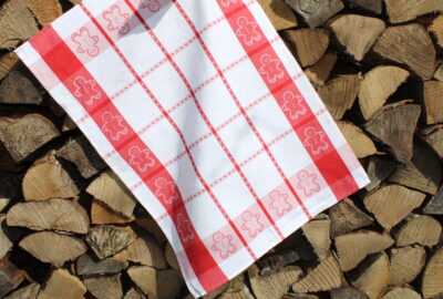 Torchon Pain d'épices rouge et blanc