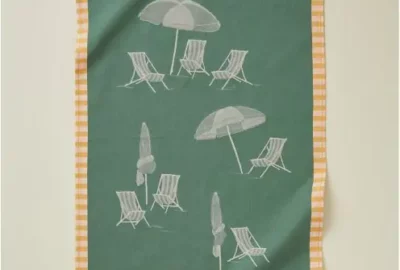 Torchon coton plein soleil vert