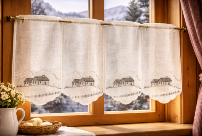 brise bise brodés chalet d'alpage style voilage montagne