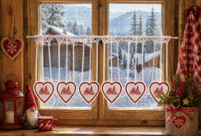Voilage Morzine chalet rouge