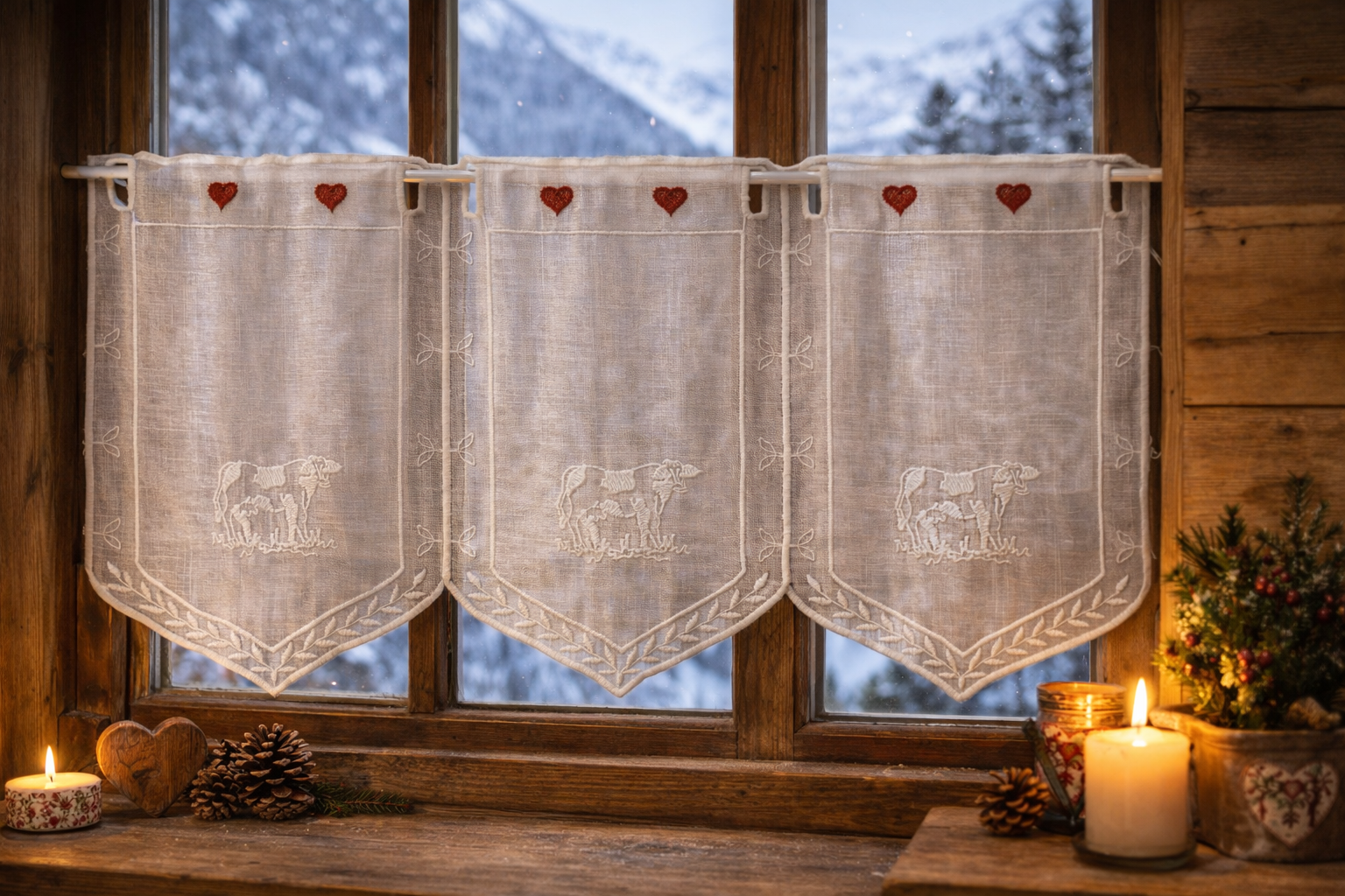 La corde à Linge - L'esprit montagne - voilages rideaux bain linge de maison Vosges Gérardmer Brise bise Les Rousses