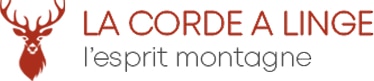 Logo La Corde à Linge avec tête de cerf et slogan « L'esprit montagne »