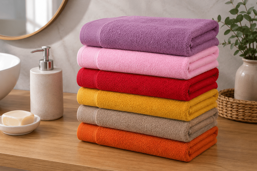 Draps de douche 70 × 140 cm en coton, disponibles en plusieurs couleurs