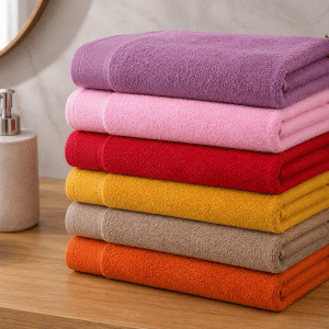 Draps de douche 70 × 140 cm en coton, disponibles en plusieurs couleurs