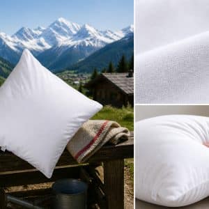Sous-taie blanche en molleton de coton 220 g/m² pour protéger un oreiller