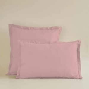 Taie d'oreiller en coton 57fils/cm2 uni macaron