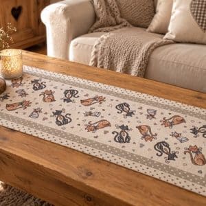 joli chemin de table en tissu jacquard