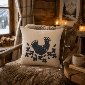 Coussin brodé Picoti – vue d’ensemble