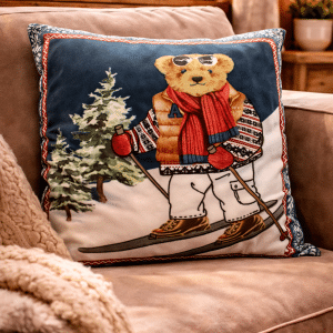 Coussin complet Ours bleu 45x45 – vue d’ensemble
