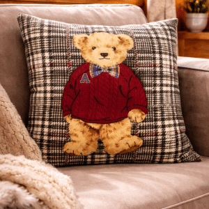 Coussin complet Ours brun 45x45 – vue d’ensemble