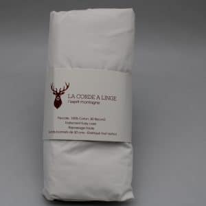Drap-housse percale de coton blanc L’Esprit Montagne – vue 1