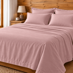 Drap plat uni en coton 57 fils Macaron