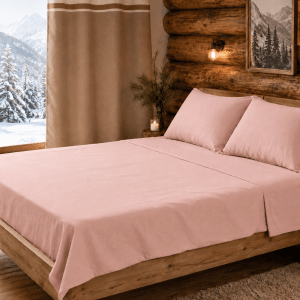 Drap plat en coton lavé Blush