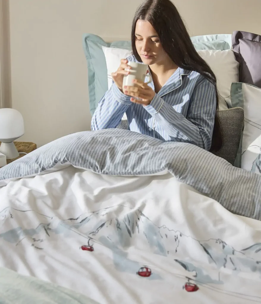 Housse de couette Rendez-vous au sommet en percale de coton 80 fils/cm²